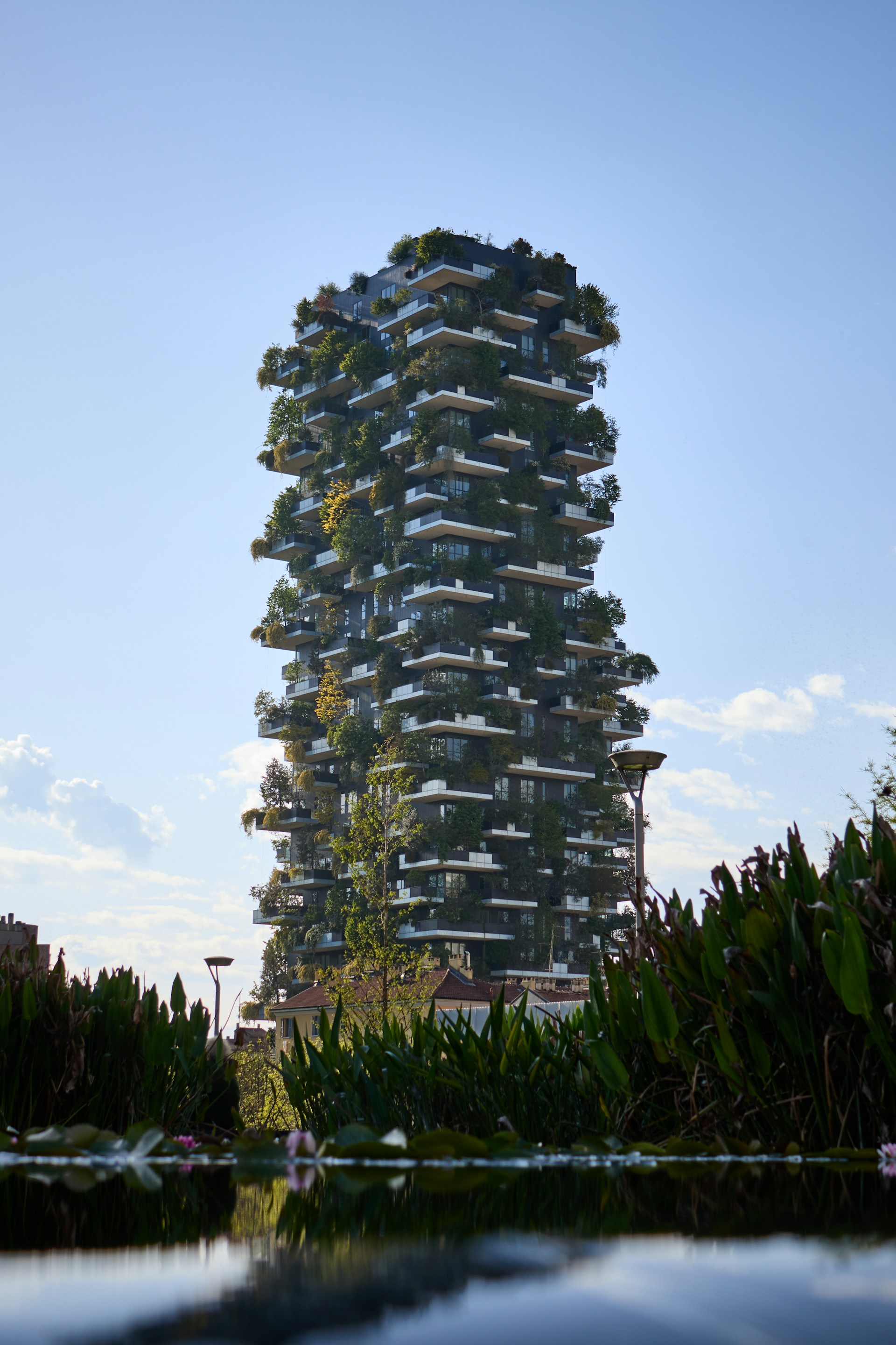 Bosco Verticale towers in Milan, with vegetation integrated into contemporary architecture